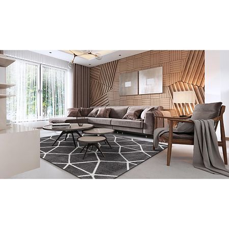 Covor modern Creative 49GWG, poliester, model geometric, 140 x 200 cm Covor modern Creative 49GWG, poliester, model geometric, 140 x 200 cm