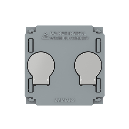 Modul intrerupator dublu tactil Livolo VL-FC2-2G, gri, 45 x 45 x 37 mm