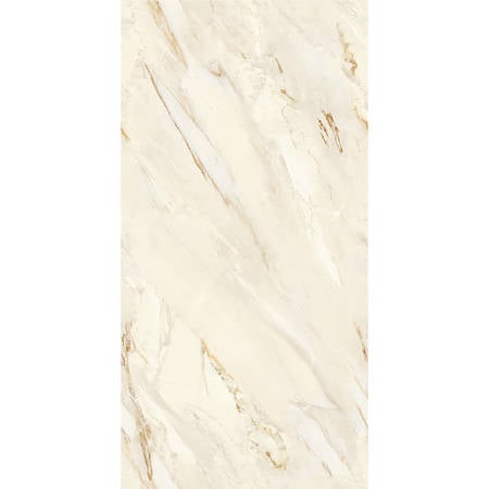 Gresie interior/exterior portelanata glazurata Magnetic Crema Pearl, rectificata, crem, semi-mat satinat, aspect marmura, 8 mm, 80 x 160 cm