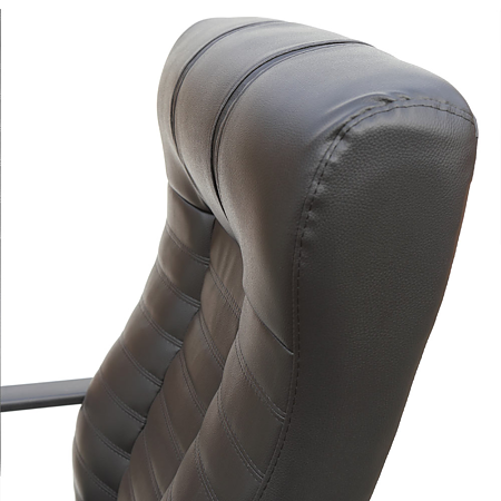 Scaun birou directorial negru Depozitul de scaune Atlas, tapiterie piele ecologica, rotativ, reglabil pe inaltime, 62 x 85 x 110 - 117 cm