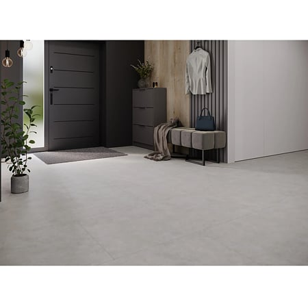 Pardoseala SPC 5 mm Korner SPeCtra Floor Beige Calcite 05F, clasa de trafic 34, rezistenta la apa, decor piatra, bej, 1205 x 606 mm