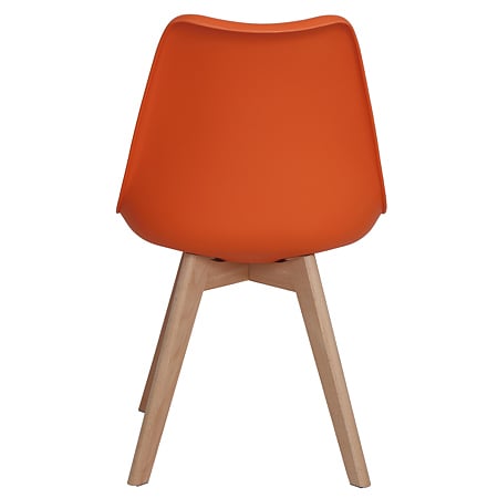 Scaun bucatarie tapitat portocaliu Depozitul de scaune Celia, piele ecologica, cadru lemn, max. 110 kg, 48.5 x 50 x 82.5 cm