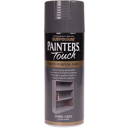 Vopsea spray decorativa Rust-Oleum Painter`s Touchs, gri inchis, lucios, interior/exterior, 400 ml