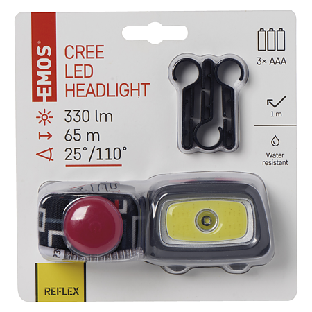 Lanterna frontala Emos CREE LED + COB LED, 3× AAA, 330 lm, 65 m