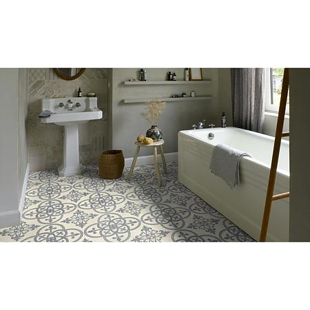 Covor PVC linoleum Iconik 240 Hastings, albastru/gri, rezidential general, latime 400 cm, grosime 3 mm