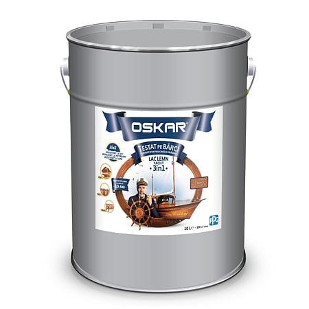 Lac pentru lemn OSKAR Yacht 3 in 1, interior si exterior,  stejar, 10 l