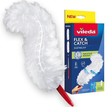 Set indepartarea prafului Vileda Flex & Catch pamatuf maner scurt + 2 rezerve
