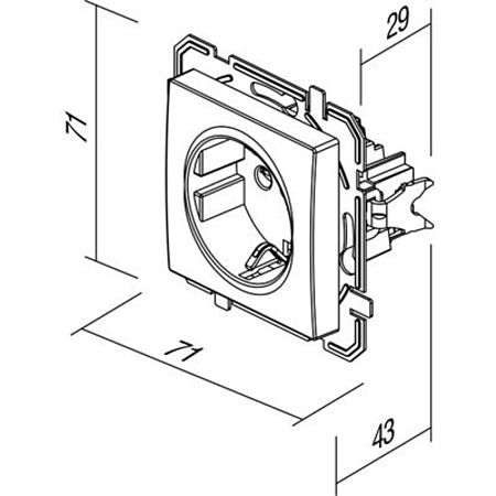 Priza simpla Tem Schuko, interior, PVC, alb, 16 A, 250 V