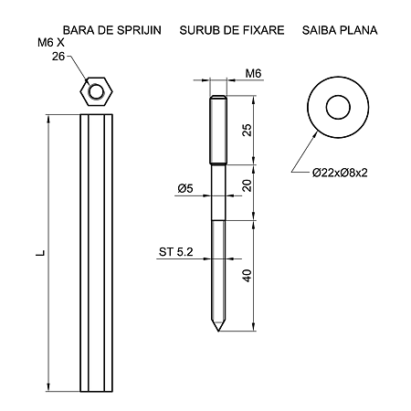 Set suport ascuns pentru polite cu diblu, 100 mm Set suport ascuns pentru polite cu diblu, 100 mm