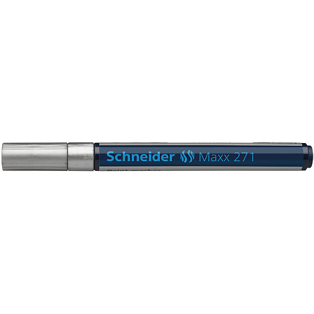 Marker permanent Schneider, varf rotund, 2 mm, cu vopsea argintie