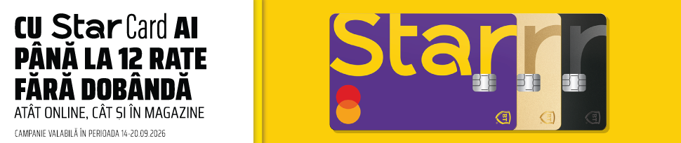 Cu StarCard ai pana la 12 rate fara dobanda - Online si in magazine
