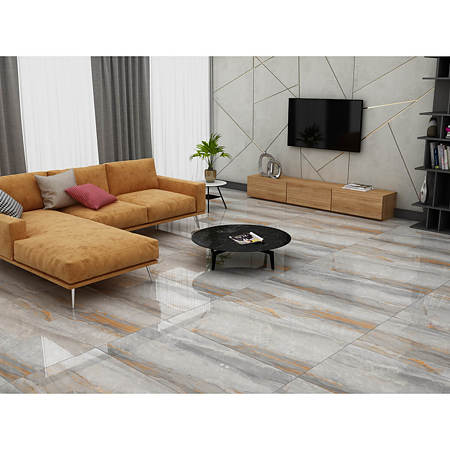 Gresie interior Electra grey, glazurata, rectificata, lucioasa, multicolora, 60 x 120 cm