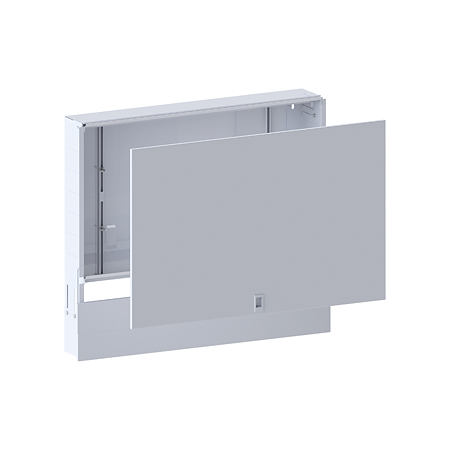 Cutie pentru distribuitori-colectori Ferro SZP0, montaj ingropat, otel galvanizat, alb, 580-650 x 385 x 115-180 mm