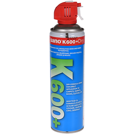 Spray insecticid cu aerosol, Sano K600+, pentru suprafete, 500 ml
