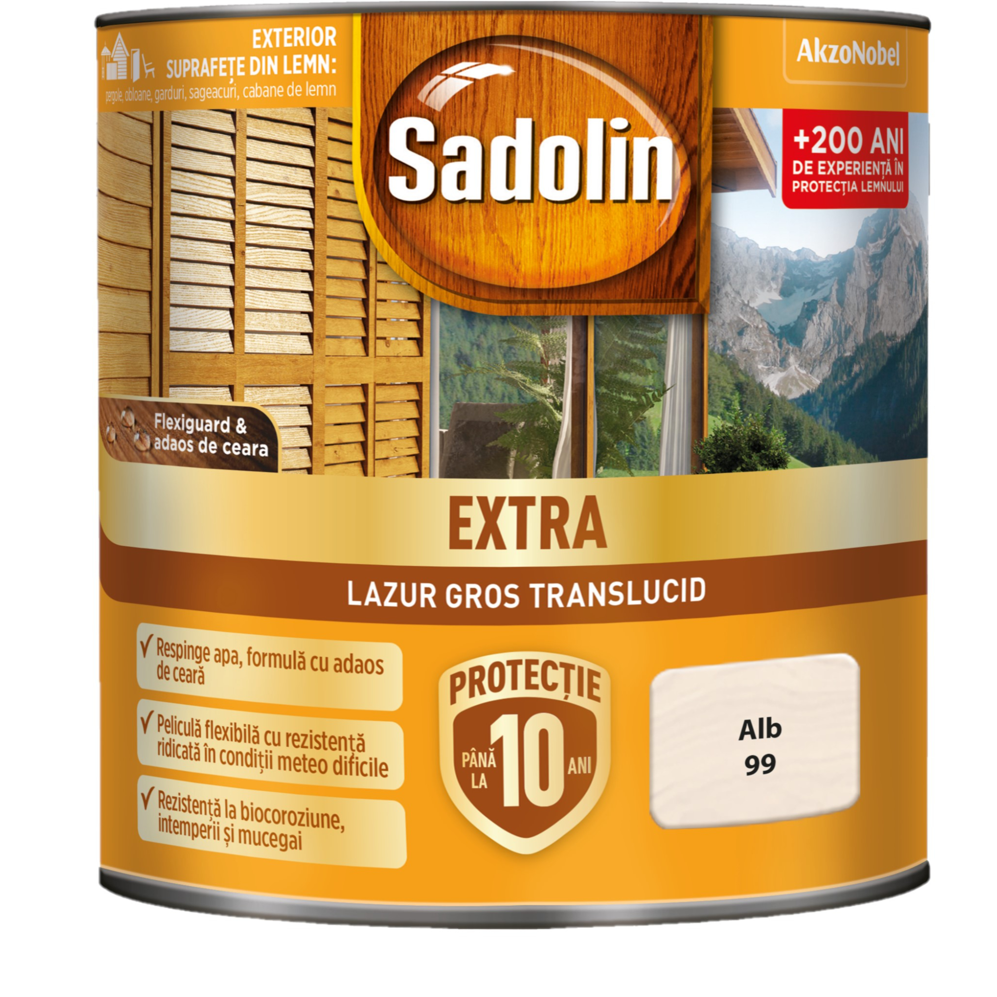 Lazura pentru lemn, Sadolin Extra, alb, exterior, 0.75 l 0.75