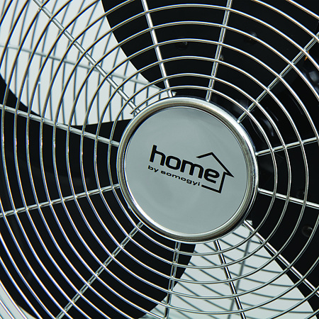 Ventilator de podea Home, 90W, 3 trepte, metal, crom, 53 x 51 x 20 cm