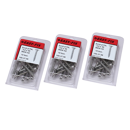 Set holsuruburi, cap inecat, inox, 4 x 40 mm, 10 bucati Set holsuruburi, cap inecat, inox, 4 x 40 mm, 10 bucati