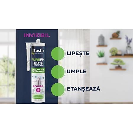 Adeziv pentru suprafete multiple Bostik Purefix transparent, 290 ml
