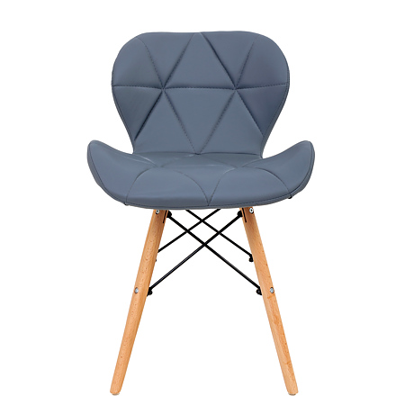 Scaun bucatarie / living Eliza, tapitat, piele ecologica, cadru de lemn, gri, max. 110 Kg., 73 x 47 cm