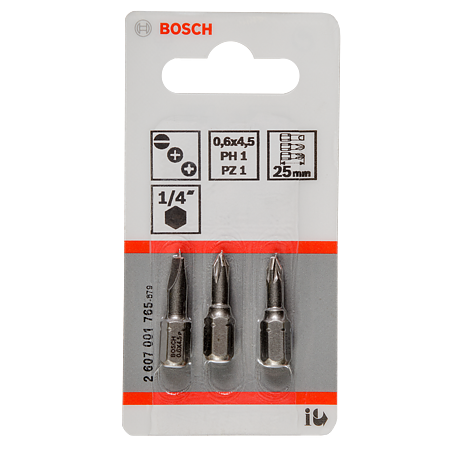 Set mixt biti Bosch  LS/PH1/PZ1, universal, 25 mm