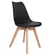 Scaun bucatarie tapitat negru Depozitul de scaune Celia, piele ecologica, cadru lemn, max. 110 kg, 48.5 x 50 x 82.5 cm