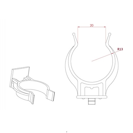 Clips fixare plinta de mascare, plastic, negru, D26