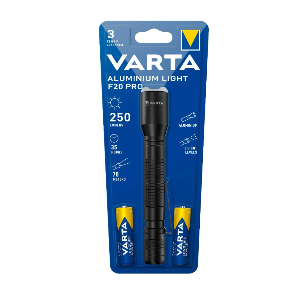 Lanterna LED Varta Aluminium Light F20 Pro, 350 lm, 3 moduri iluminare