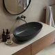 Lavoar oval Marmite WB 0539 600C, compozit mineral, antibacterian, montaj pe blat, fara preaplin, mat, negru, 600 x 360 x 150 mm