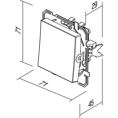 Intrerupator cap scara, TEM,  SQ60PWXO-U, IP 20, montaj incastrat, alb, 71 x 71 mm