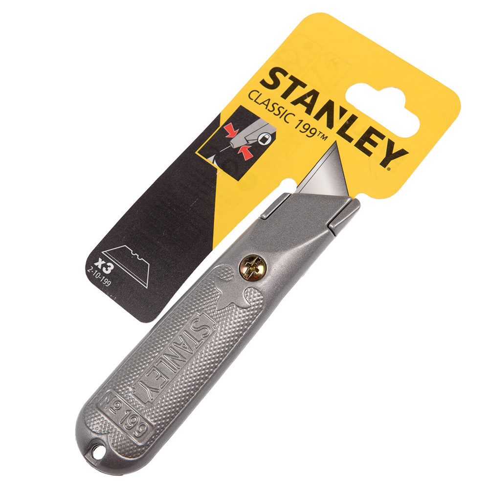 Cutter cu lama trapezoidala, Stanley 199E + 2 rezerve