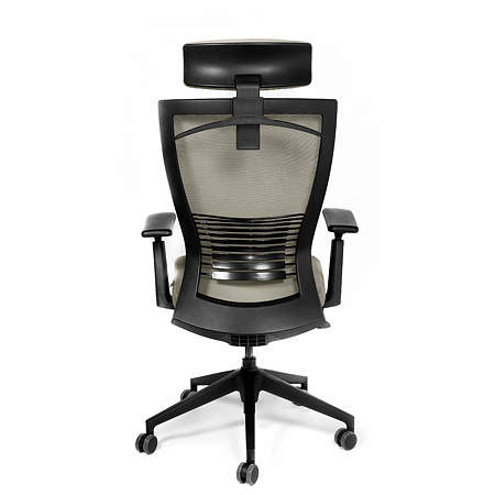 Scaun birou managerial gri deschis Kronsit Bergamo, tapiterie textila, rotativ, reglabil pe inaltime, 59 x 50 x 138 cm