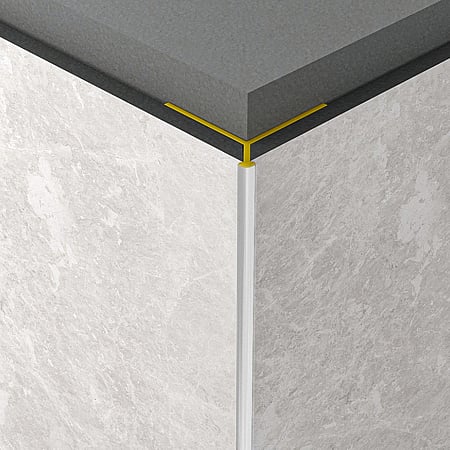 Profil de colt exterior 45˚ Rocko Tiles, aluminiu anodizat, argintiu, 20 x 2800 mm
