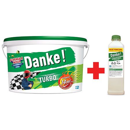Vopsea lavabila interior Danke Turbo, alb, 8.5 l + Amorsa 2 l