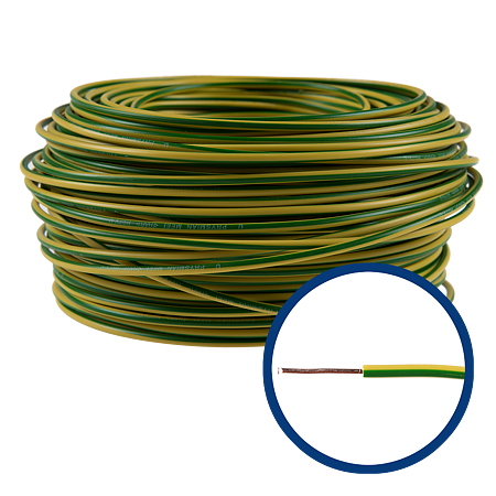 Cablu electric FY (H07V-U) 2.5 mmp, izolatie PVC, galben-verde