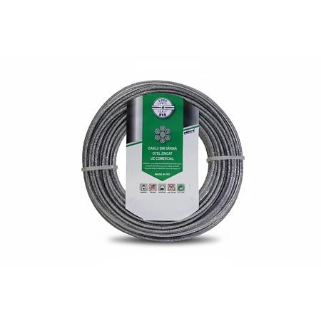 Cablu metalic zincat plastifiat, 3-4,5 mm, colac 100 m