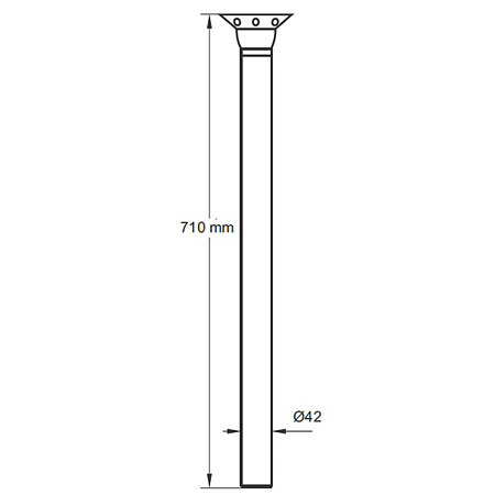 Picior rabatabil pentru masa, metal, crom, Ø 42 mm, H 710 mm, set 4 buc