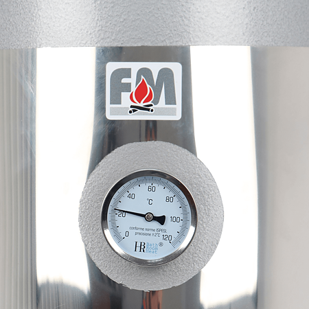 Ansamblu boiler cu focar economic Miklos Steel, corp din Inox, 90 l, 5.5 kW Ansamblu boiler cu focar economic Miklos Steel, corp din Inox, 90 l, 5.5 kW