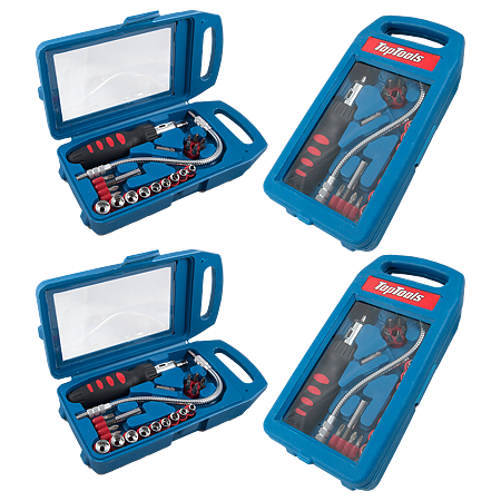 Set 22 varfuri si tubulare surubelnita Top Tools, cu maner