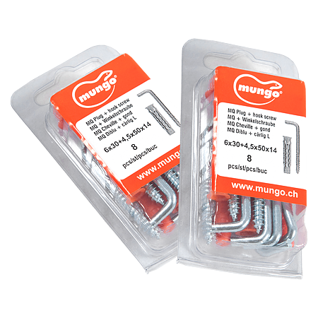 Diblu MQ, 6 x 30 mm, cu carlig tip L, 4,5 x 50 mm, 8 BUC