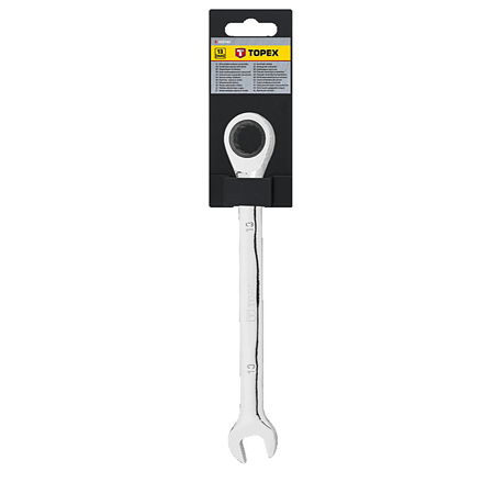 Cheie combinata fixa-inelara cu clichet, Topex, 13 mm, 180 mm