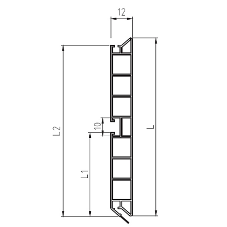 Plinta din PVC Teko, cu finisaj aluminiu, L 4 m, H 150 mm