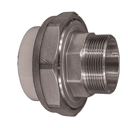 Racord olandez alama Vesbo, filet exterior, PPR, alb, 63 mm x 2 inch