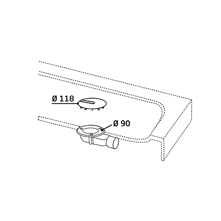 Capac tip DOM pentru sifon Wirquin SLIMPlus, din ABS, alb mat, Ø118 mm