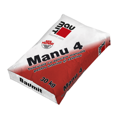 Tencuiala manuala Baumit Manu 4, interior/exterior, 30 kg