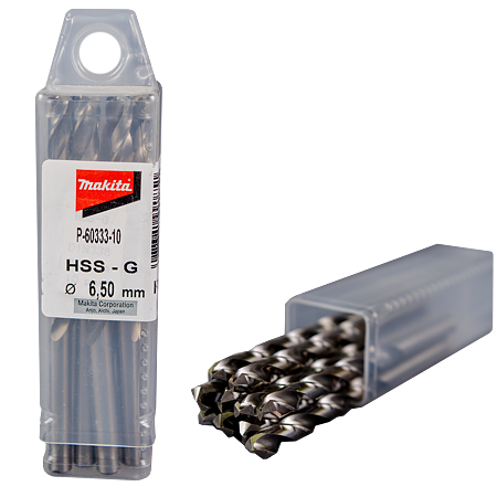Burghiu Makita HSSG P-60333, pentru metal, 6.5 X 101 mm, 10 bucati Burghiu Makita HSSG P-60333, pentru metal, 6.5 X 101 mm, 10 bucati