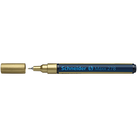 Marker permanent Schneider, varf subtire, 0.8 mm, cu vopsea aurie 278 Marker permanent Schneider, varf subtire, 0.8 mm, cu vopsea aurie 278