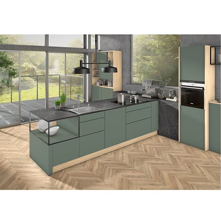 Blat de lucru compact laminat Egger F206 ST9 Pietra Grigia negru, miez negru, mat, 4100 x 920 x 12 mm
