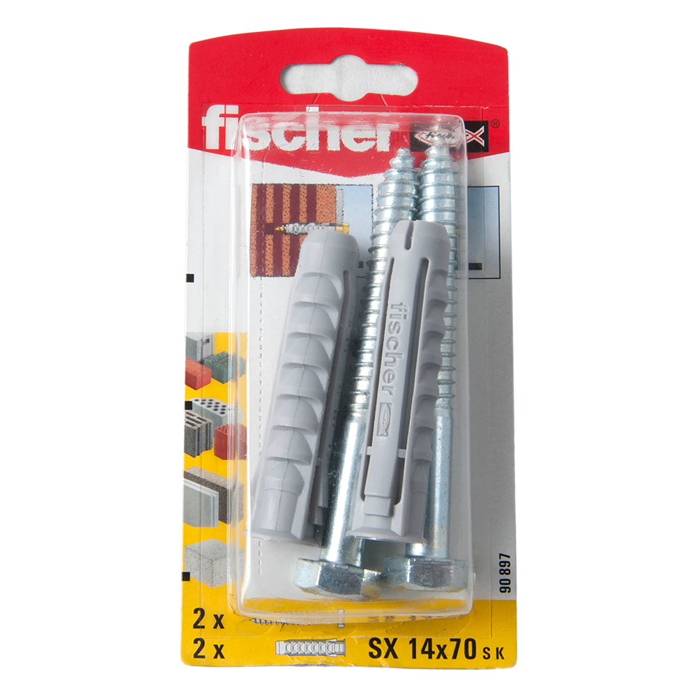 Diblu din nailon cu surub, Fischer SX, 14 x 70 mm, 10 x 95 mm, 2 buc buc