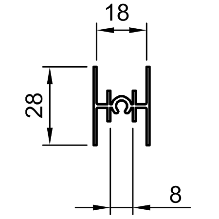 Profil de legatura Multiomega, lungime 3 m, dimensiuni 28 x 18 mm, material aluminiu Profil de legatura Multiomega, lungime 3 m, dimensiuni 28 x 18 mm, material aluminiu