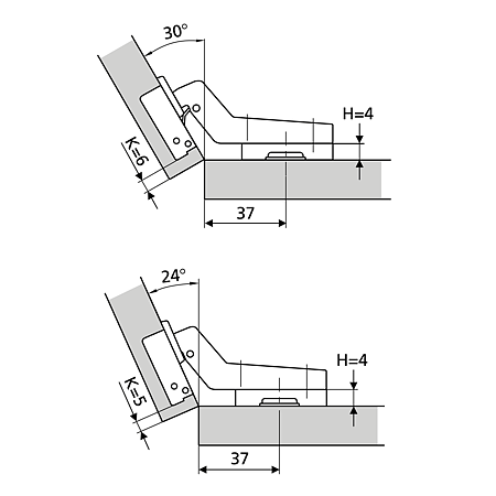 Balama usa, FGV M Slide-ON, otel, crom, 30° 